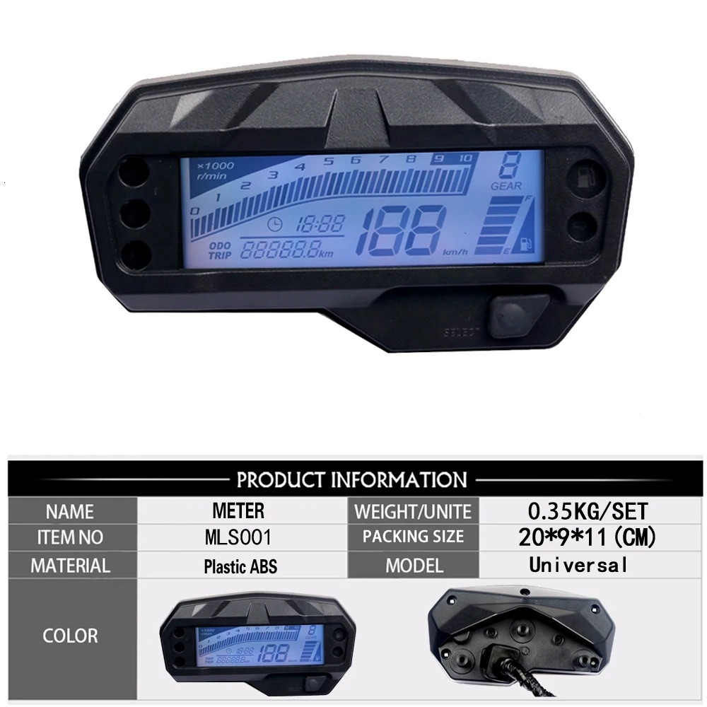 Cross-Border Hot-Selling Motorcycle Led Lcd Instrument Suitable for Yamaha Fz-16 Speed Table Digital Instrument Assembly
