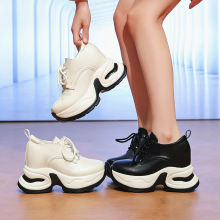厚底小白鞋女2025春秋季新款女鞋圆头系带外贸松糕休闲鞋现货批发