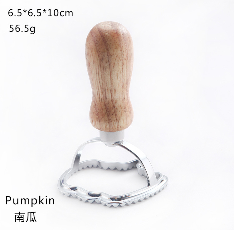 Dumpling encaje impresión aleación de zinc molde de galletas dumpling lado de la piel flor en relieve molde de galletas mango de madera rueda de cortador de pastel