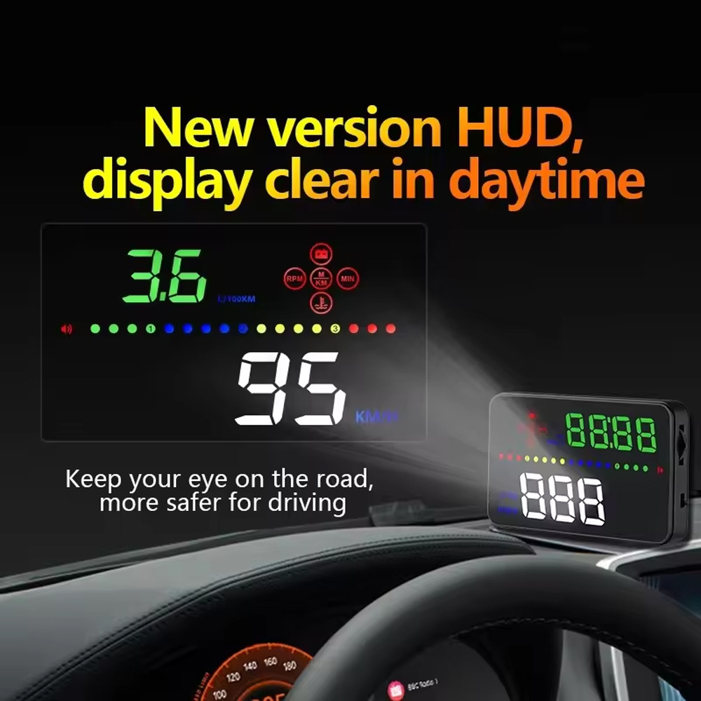 A3 3.5inch Car Hud Head-Up Display Projector Gps Speedometer Obd2 Car Speed Warning