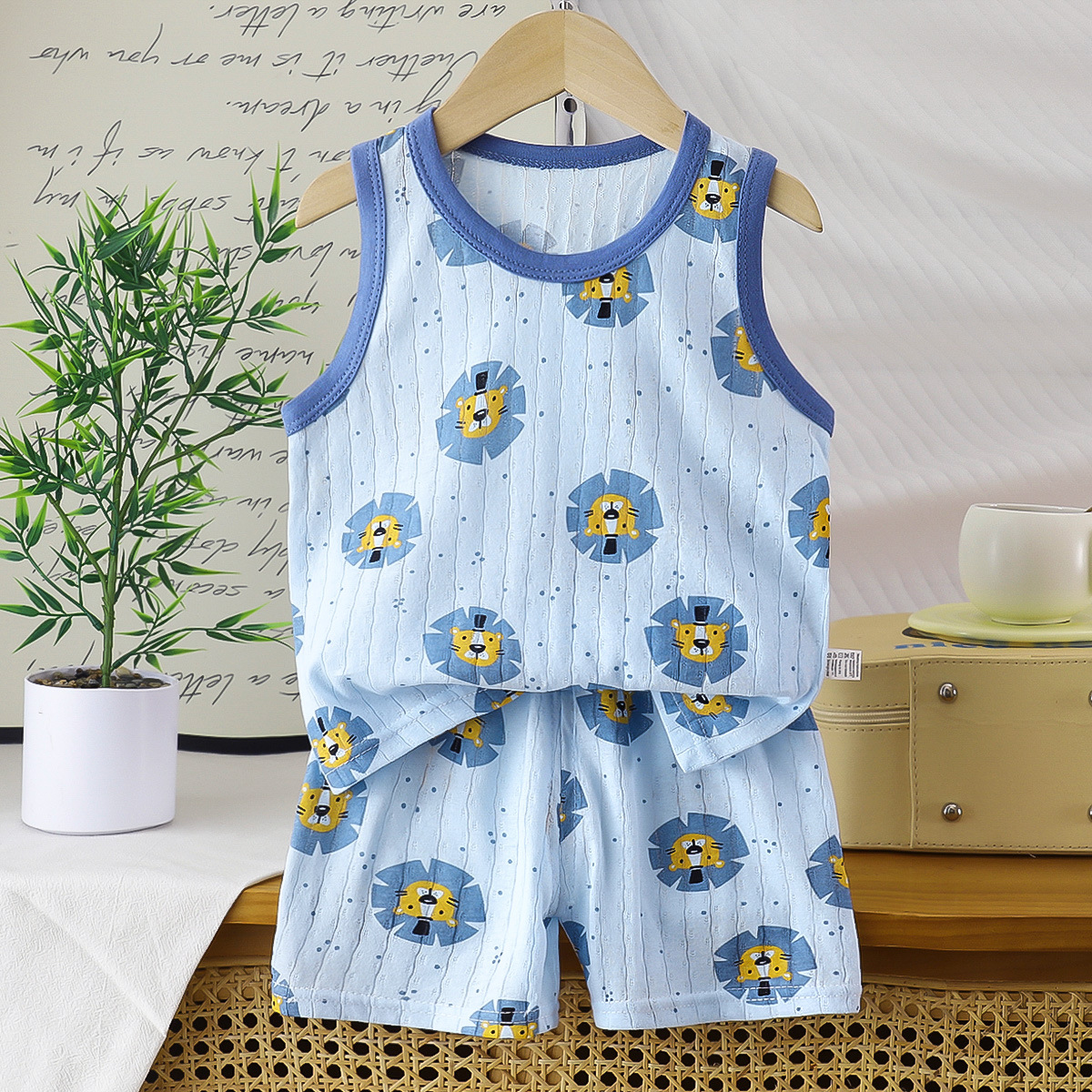 Chaleco infantil de algodón nuevo verano 2026 tipo delgado un juego de niños de verano Baby Baby ropa de verano para niños