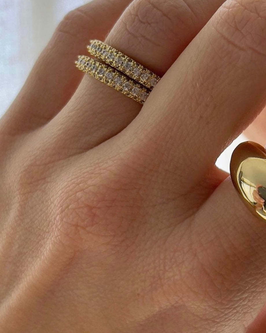 Geometric Pattern Wholesale Jewelry Classic Style Shiny Geometric Copper 18K Gold Plated Plating Rings