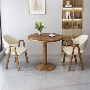Simple Negotiation Reception Table and Chair Combination Office Leisure Coffee Shop Milk Tea Shop Rental Room Dining Table Modern Round