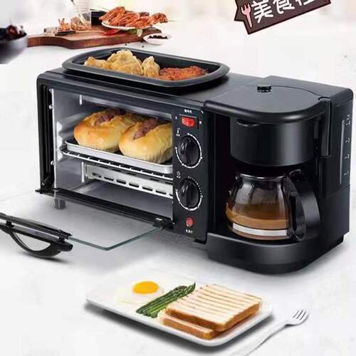 Manufacturer's foreign trade three-in-one breakfast machine with baking timer function, household automatic toaster sandwich machine
