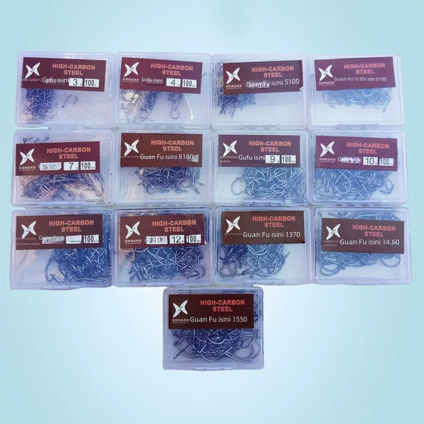 With hole Ishni hook box large tube pay hook 3-20 fishing tackle fishing hook wholesale fishing fishing gear supplies