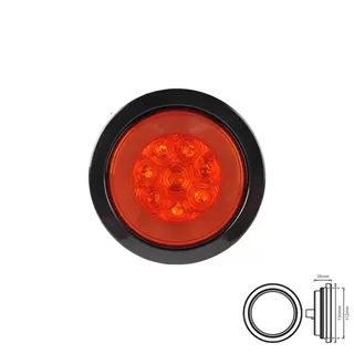 跨境直供：7LED圆形挂车尾灯4英寸四线爆闪卡车尾灯10-30V
