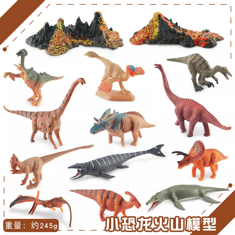 Transfronteriza exportación mini simulación Jurásico dinosaurio volcán 12 traje de escritorio estática modelo Decoración Juguetes