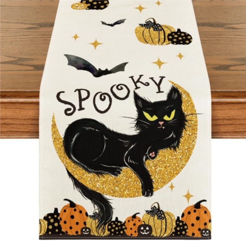 Amazon ベストセラー ハロウィン パンプキン テーブル フラグ リネン プリント テーブル デコレーション テーブルクロス パーティー ライト 高級 クリエイティブ テーブルクロス|undefined