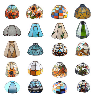 European retro Tiffany copper solder colored glass lampshade hand-painted lampshade can be used for chandelier table lamp wall lamp