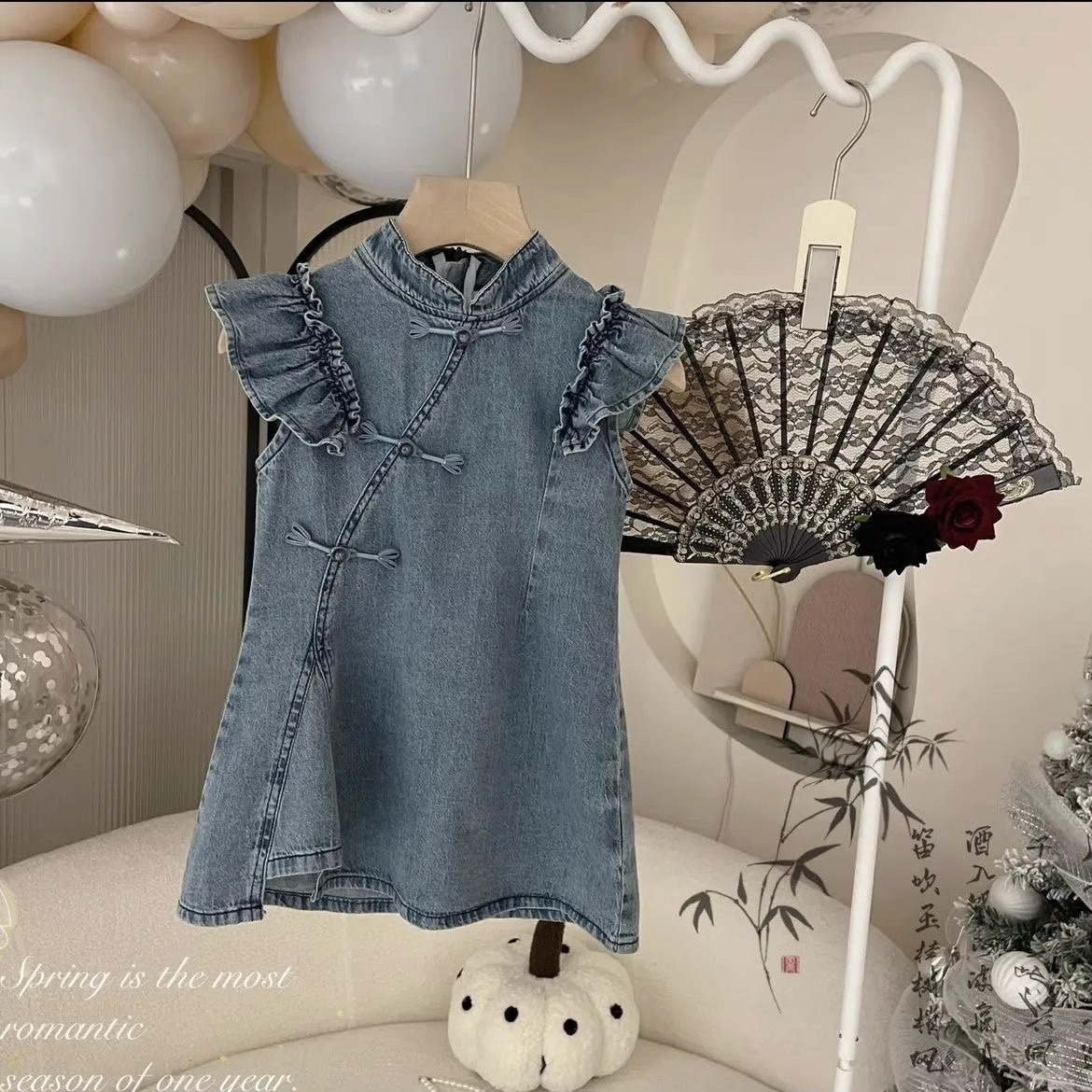 2024 New Summer Girls' Qipao: Elegant, Sweet, and Floral - Chinese-style Dress for Kids & Babies, Perfect as a Princess Gown