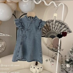 2024 New Summer Girls' Qipao: Elegant, Sweet, and Floral - Chinese-style Dress for Kids & Babies, Perfect as a Princess Gown