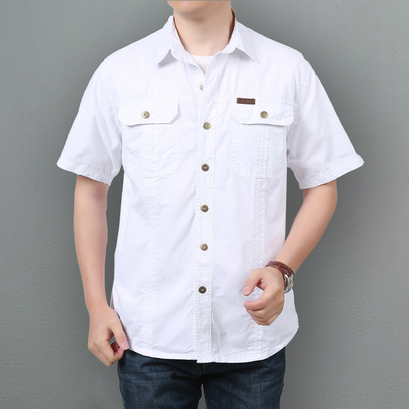 Camisas delgadas de manga corta de verano, nuevas chaquetas de hombre, chaquetas de camisa de trabajo de algodón relajadas y casuales