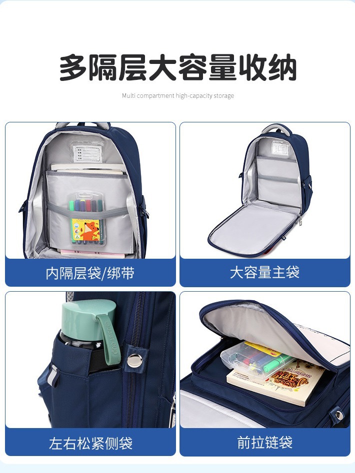 Nuevos niños de grado 3-6 escuela primaria mochila escolar escuela primaria niña niño ligero reducción de carga mochila escolar