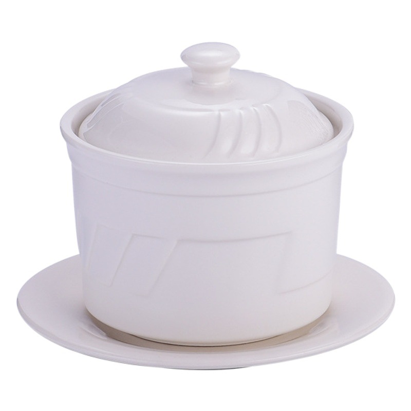 Ceramic steamer Bird's Nest water-proof steamer household steamed egg bowl Chinese soup bowl hotel restaurant Shaxian pure white commercial steamer