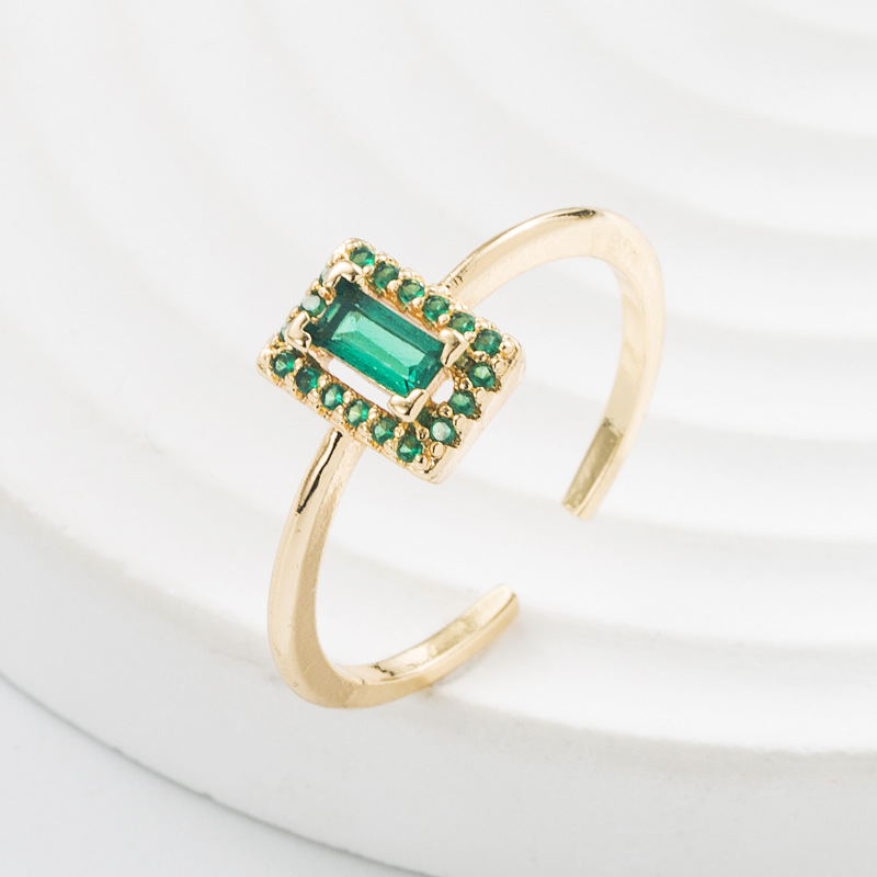 Fashion Geometric Copper Rings Zircon Copper Rings