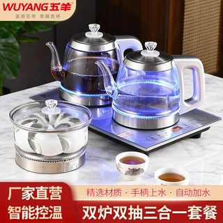 23×37双上水双炉多功能三合一水壶手柄上水底部上水嵌入式煮茶壶