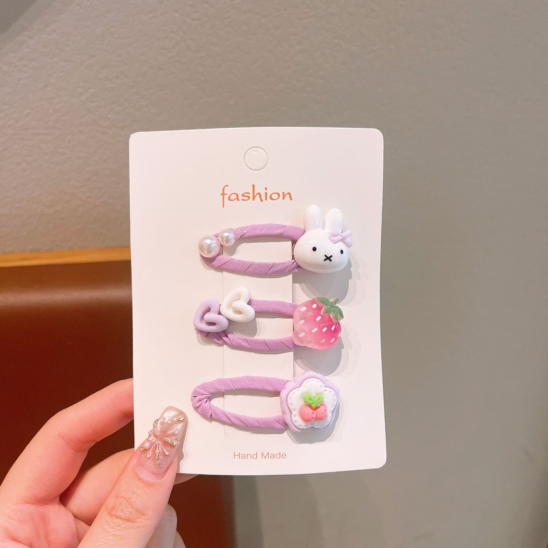 Clip BB para niños lindo cartón de dibujos animados tarjeta de cabello rosa no daña cabello frangeo cabello para niñas joyas de cabello para niñas