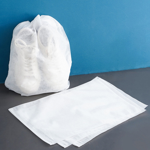 Travel shoe dustproof storage bag white drawstring non-woven bag household large capacity anti-yellow shoe bag for white shoes