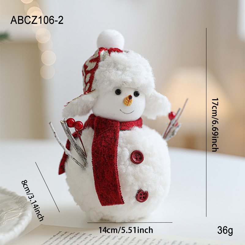 Espuma de peluche de Navidad muñeca de nieve decoración de escritorio bufandas rojas encantadoras muñecas ventanas de decoración de atmósfera