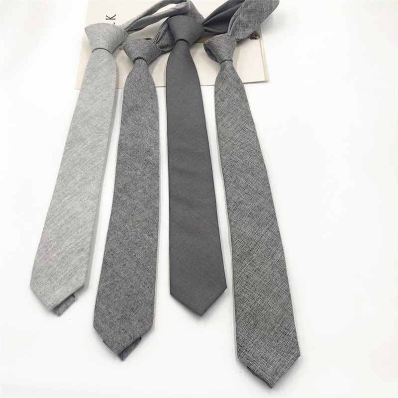 Narrow Tie Men Retro Solid Colour College Style Slim Necktie_voghion.com