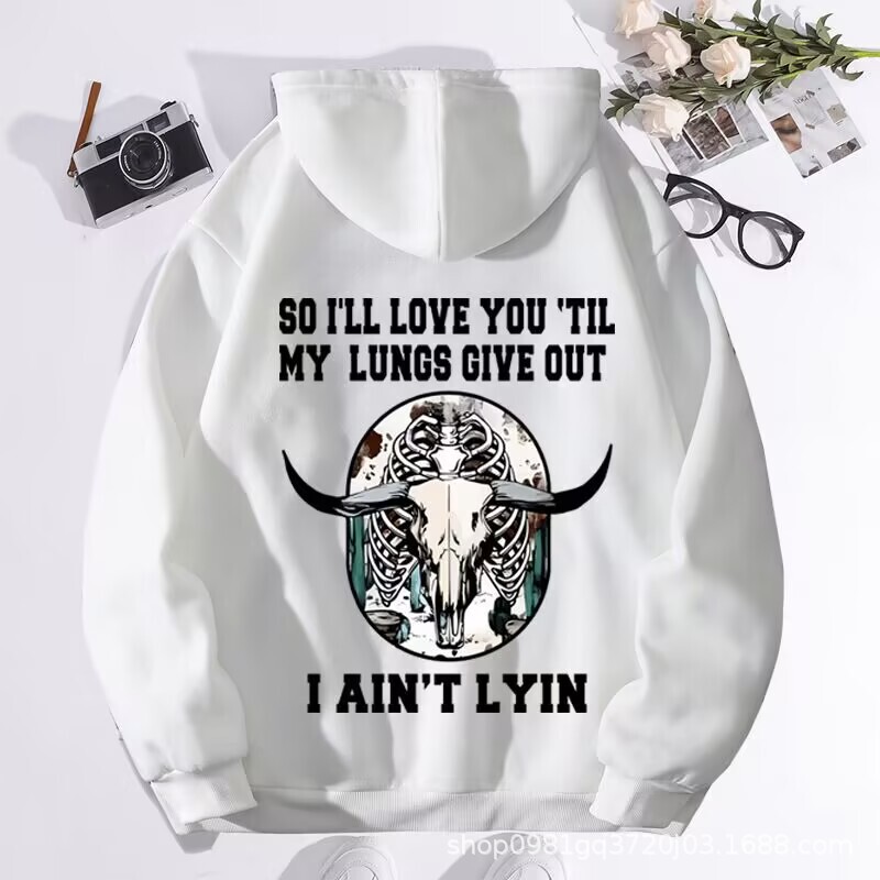 New Cross-Border Printed Sweatshirt, Loose and Versatile, Hooded, Western Country Style, Casual, Fleece-Lined, Warm New Cross-Border Printed Sweatshirt, Loose and Versatile, Hooded, Western Country Style, Casual, Fleece-Lined, Warm