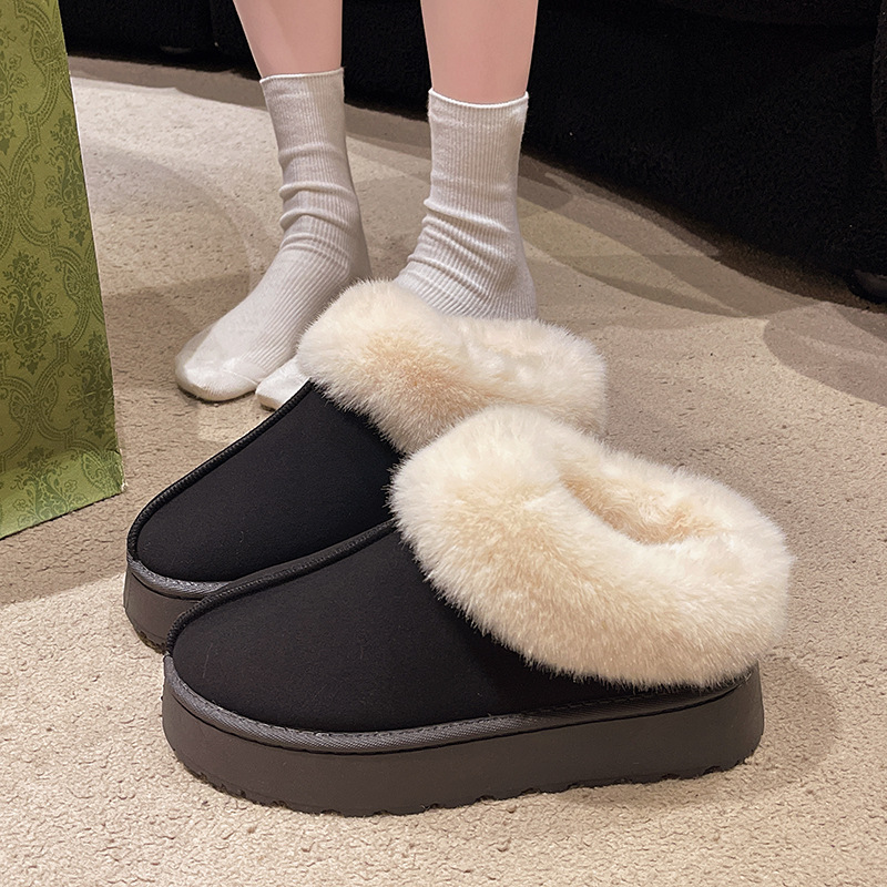 Stivali da neve caldi con suola spessa da donna, pelliccia calda e spessa, scarpe comode e soffici_voghion.com
