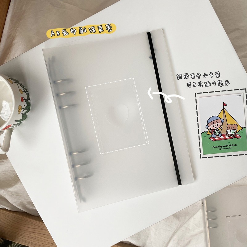 ins 韓国語版 A5 つや消しラブルーズリーフブック 3inch ポラロイドフォトアルバム ルーズリーフブック ガールズスター追求フォトストレージブック|undefined