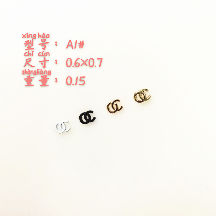 [Factory direct sales] trendy DIY fresh metal accessories clothing hair accessories bags and other c double zinc alloy patch