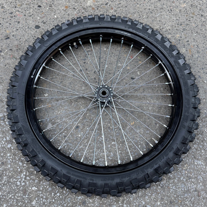 QiuLong LightBee modified front 1.6-21inch front wheel assembly with Yousheng 7-series aluminum alloy rims and Newmax tires