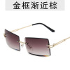 Trend square brand sunglasses, glasses, European style, gradient