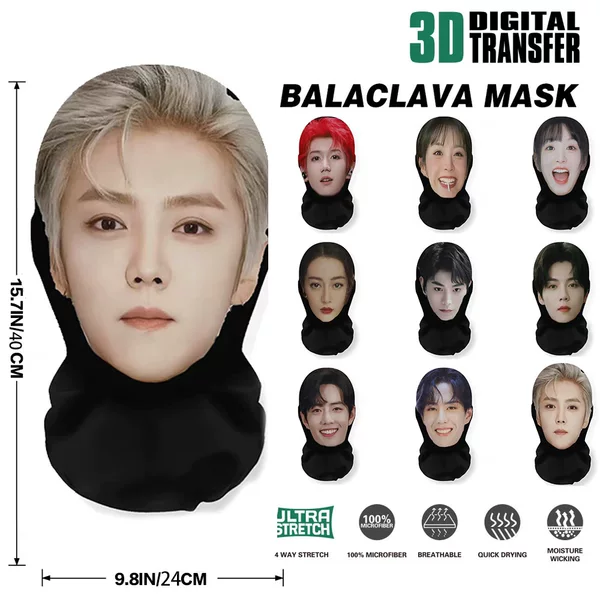 New 3D Emulator Star Face Dress Up Headgear Party Decoration Face Mask Star Full Face Funny Mesh Headgear