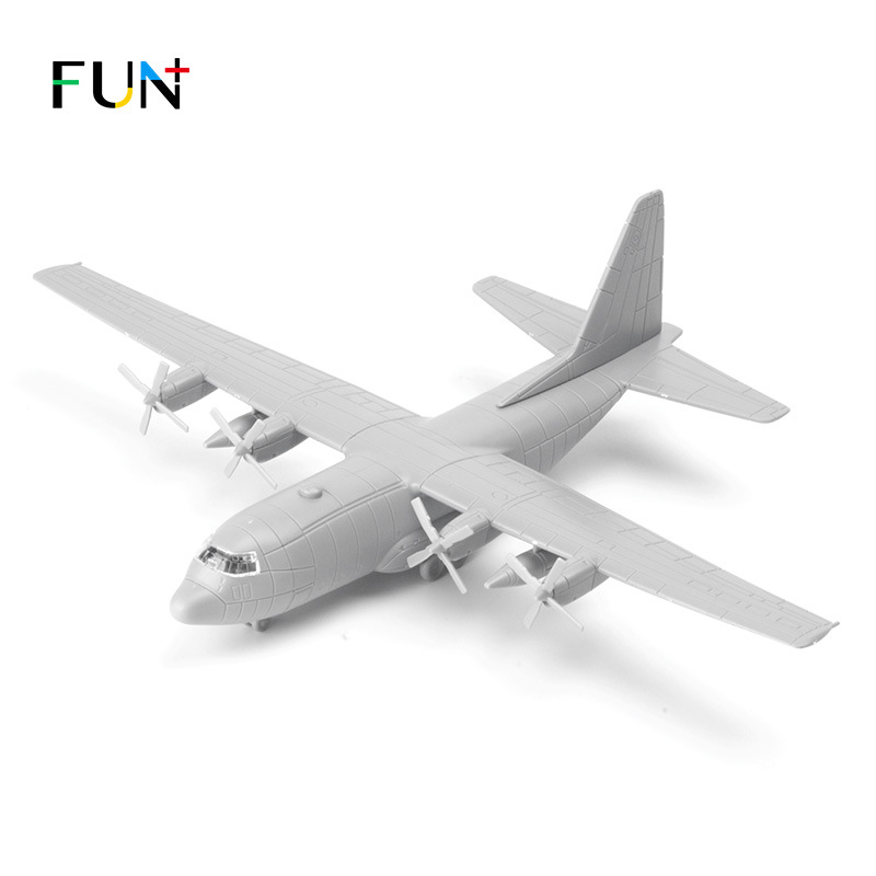 乐加 4D拼装模型1/144美国C-130大力神运输机航空教具飞机玩具