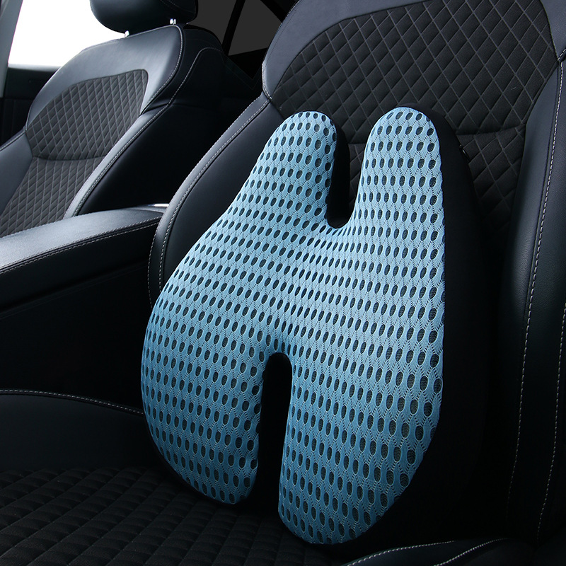 여름 통기성 자동차 허리 지원 허리 쿠션 운전석 등받이 사무실 좌석 허리 지원 베개