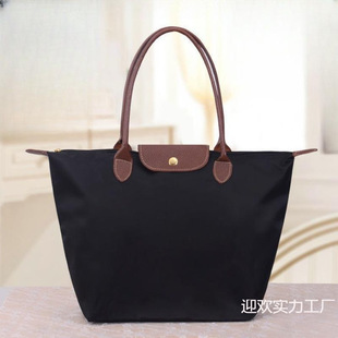 Dropshipping Women's Shoulder Hand-Held Dumpling Bag Travel Storage Bag Dumpling Bag Folding Shopping Bag Mommy Bag