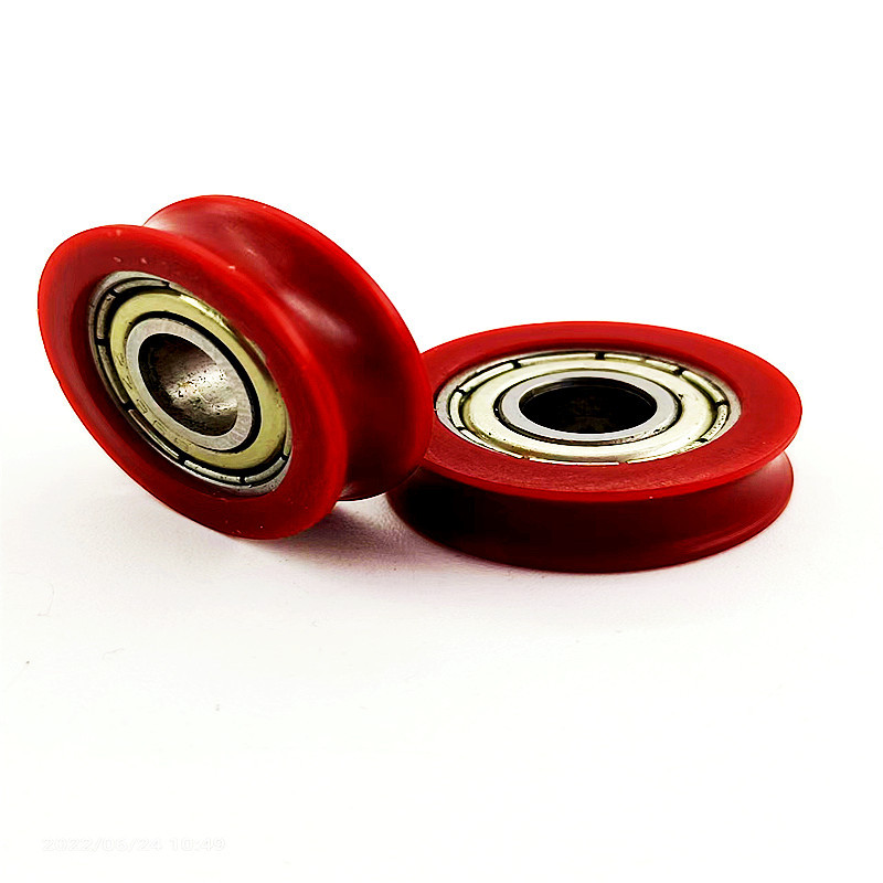 696 bearing Injection molding Plastic bag pulley Type U Doors and windows parts pulley Broken Bridge pulley furniture pulley 6*20*6mm