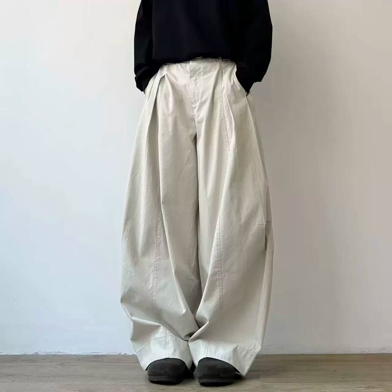 Japanese Retro Drapey Loose Wide-Leg Casual Pants Unisex Spring/Summer College Style Versatile Workwear Long Pants Trendy