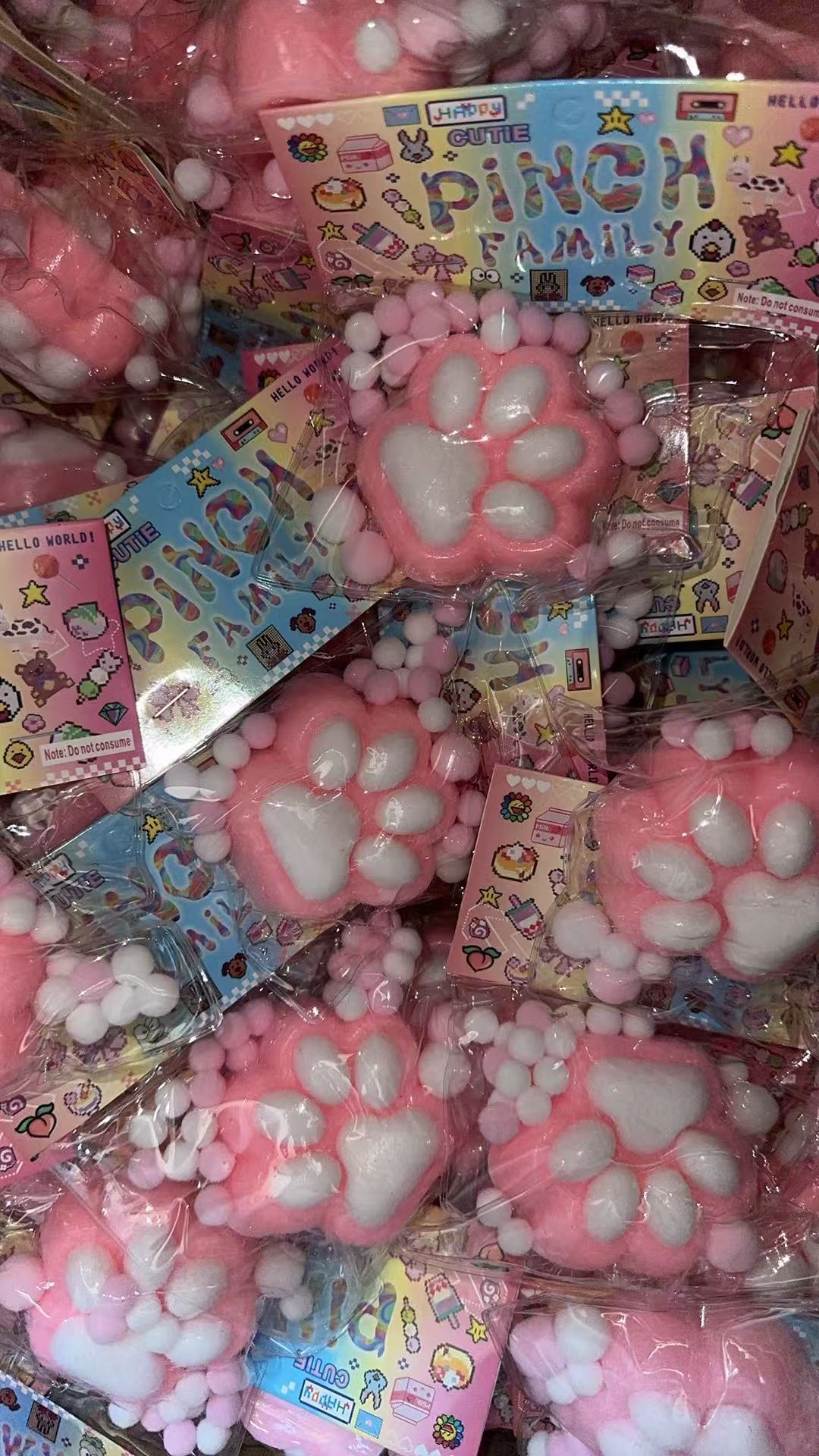 Large flocked cat claw-(pink)