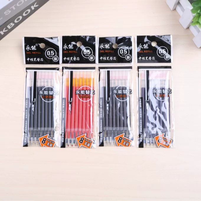 Everlasting Bullet stainless steel, rollerball pen, 8 pieces, 0.5mm