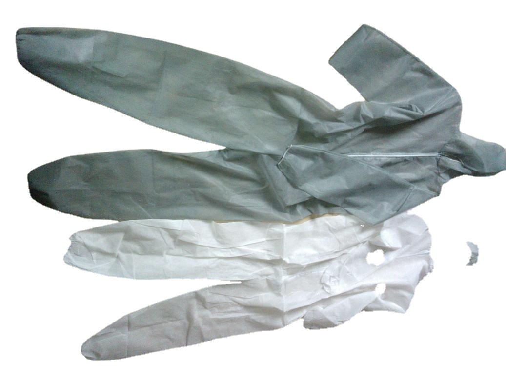 白色带帽一次性连体工作服 油漆工工作服透气无纺布劳保服  MJ024