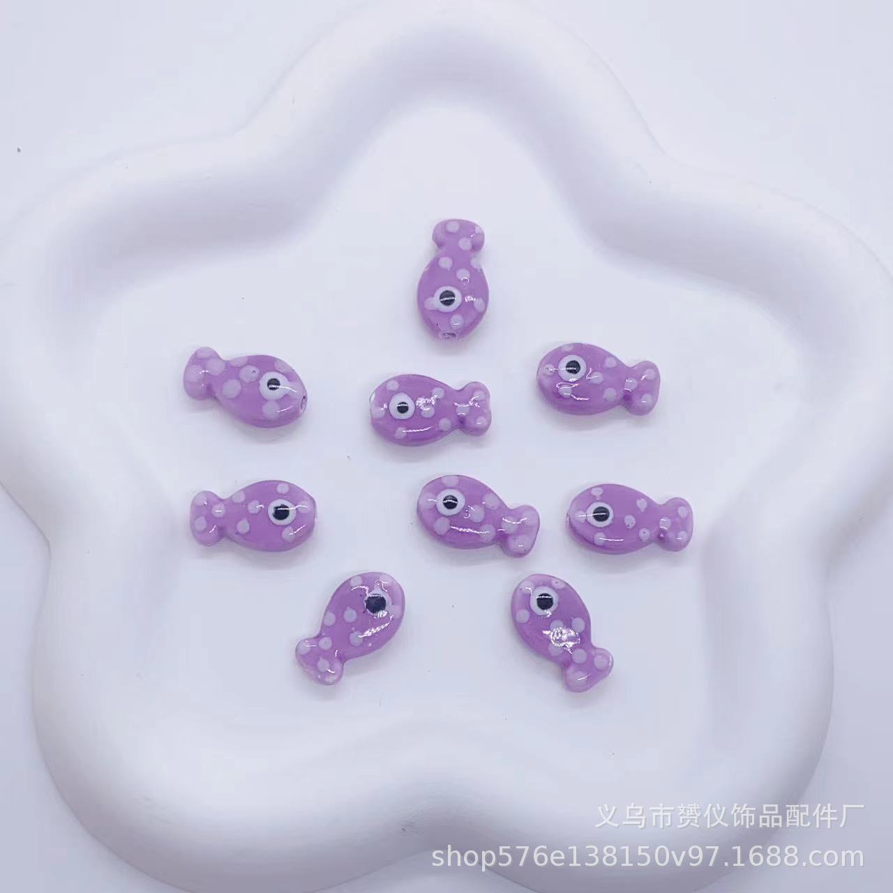 Cuentas de cerámica con diseño de peces, cuentas sueltas, cuentas para hilo, cuentas pintadas a mano, collar hecho a mano, pulsera, accesorios de bricolaje, accesorios de Yiwu