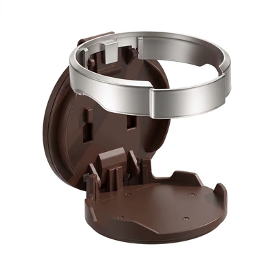 bracket, portable, Car cup holder/beverage holder - mocha-brown-109