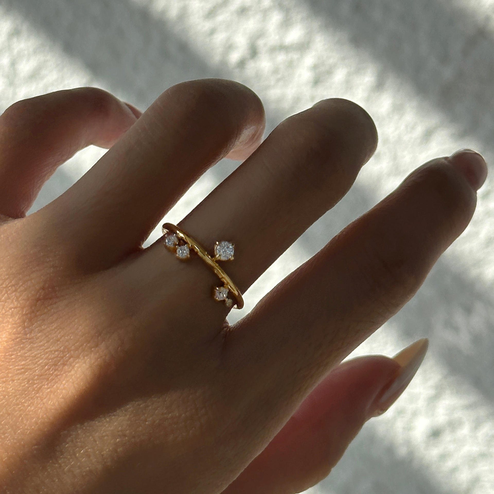 Square Pattern Women's Gender Inlay Design Simple Style Classic Style Square Titanium Steel Inlay Zircon Rings