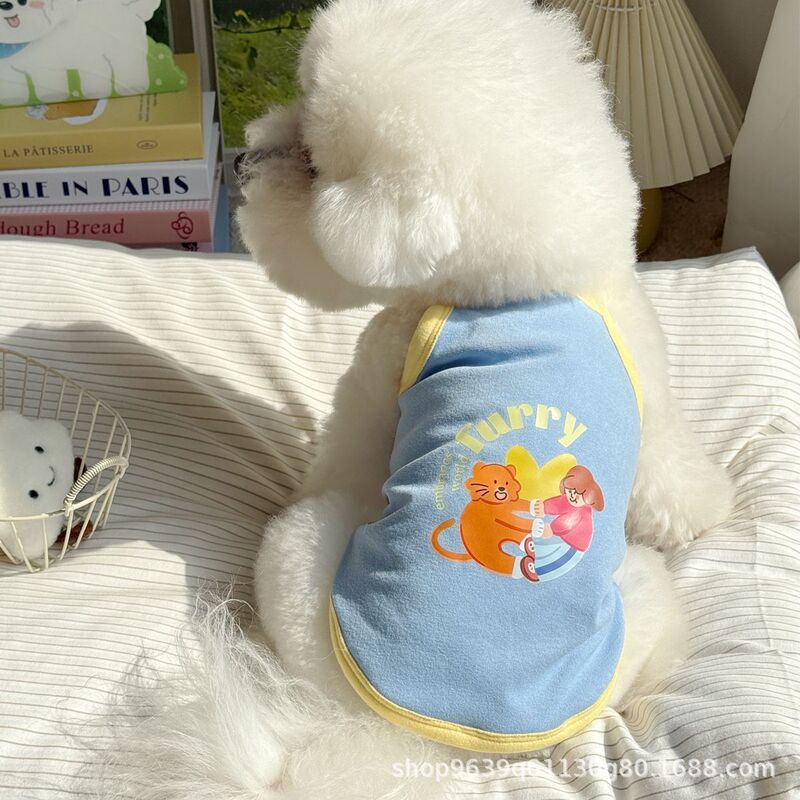 春夏のペットの犬と猫の服キャミソール小型犬と猫のプリントかわいくて快適なペットの服|undefined