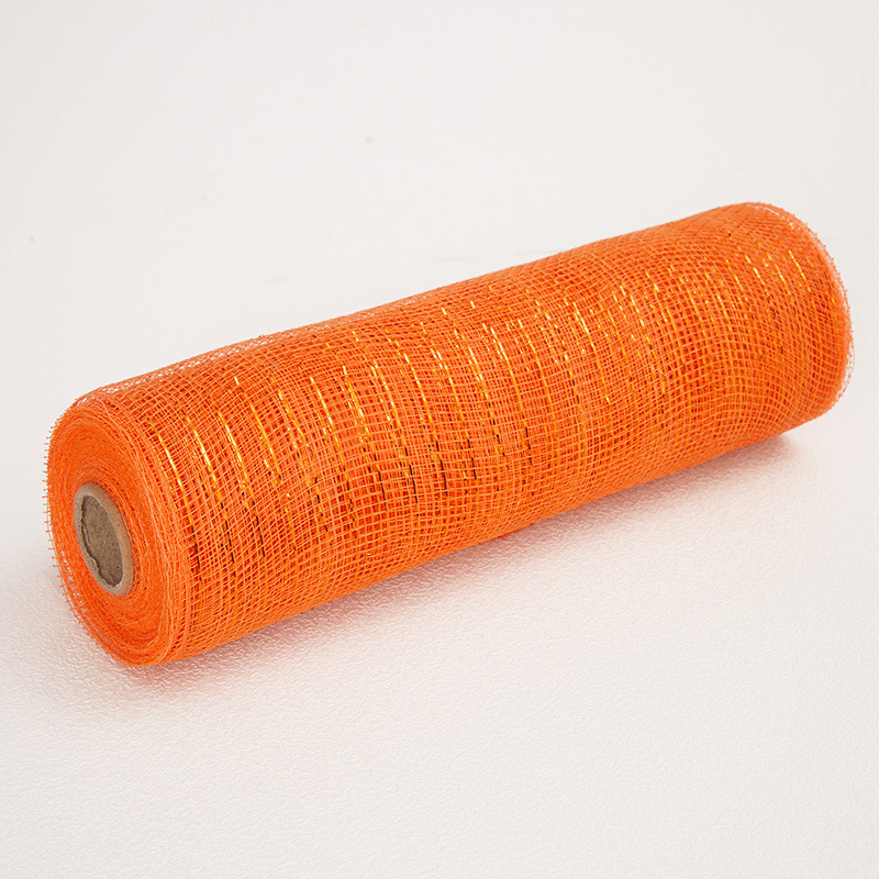 Rollo de malla de PP de 10 pulgadas * 10 yardas, material para guirnaldas, hilo de malla dorado navideño, cinta para embalaje con atmósfera festiva. image 21