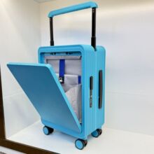 前开口宽拉杆行李箱女跨境纯PC万向轮20寸登机箱大容量24寸密码箱