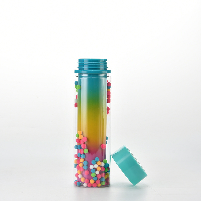 New Creative Gradient Color Rainbow Double-layer Water Bottle display picture 5