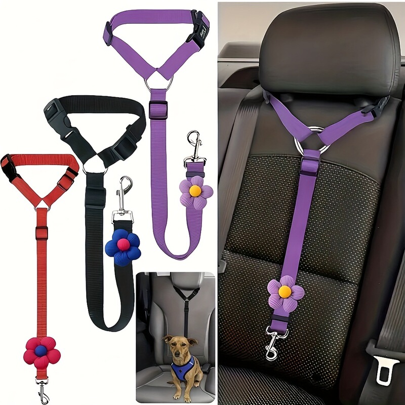 ペット用品 車用安全リード リング 犬用ロープ 猫用ロープ 車用ヘッドレスト 格納式牽引ロープ|undefined