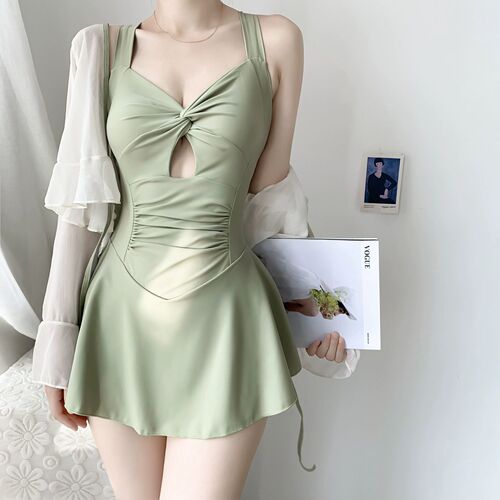 Women's conservative split-style cover-up swimsuit, 2024 new design, women's outerwear hot spring swimsuit