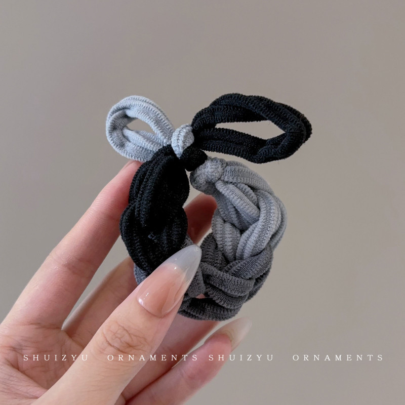 Perlas de terciopelo de alta sensación, anillo de cabello de intestino grande, temperamento femenino elegante, cuerda de cabello de cola de caballo baja, cuerda de cabello de alta elasticidad no dañada
