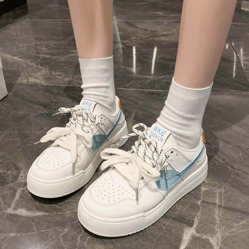 Трансграничная внешняя торговля 2024 новые сладкие ветры с круглой головкой с плоской шнуровкой повседневная мода дикая мода студенческая доска обувь